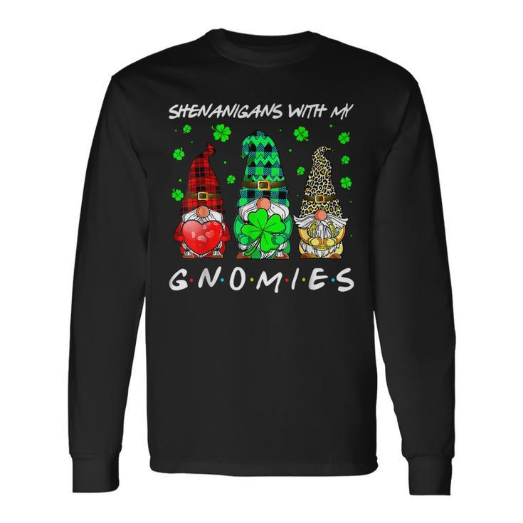 Shenanigans With My Gnomies Shamrock St Patricks Day Gnome Long Sleeve T-Shirt