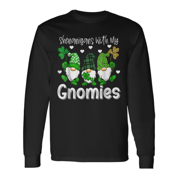 Shenanigans With My Gnomies St Patricks Day Gnome Shamrock Long Sleeve T-Shirt Gifts ideas