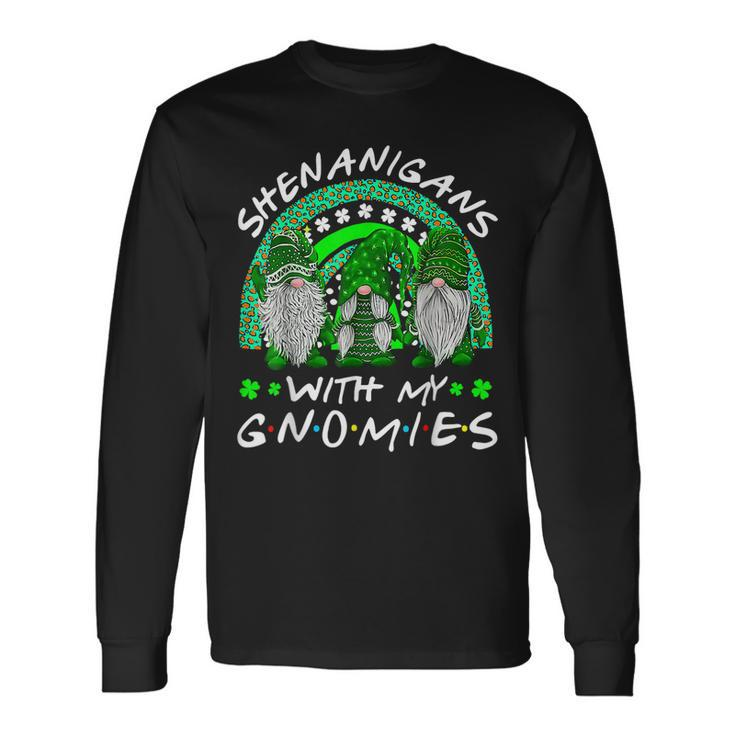 Shenanigans With My Gnomies St Patricks Day Gnome Shamrock Long Sleeve T-Shirt