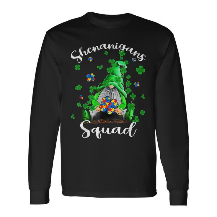 Shenanigans Squad Gnomes Autism St Patricks Day Long Sleeve T-Shirt T-Shirt