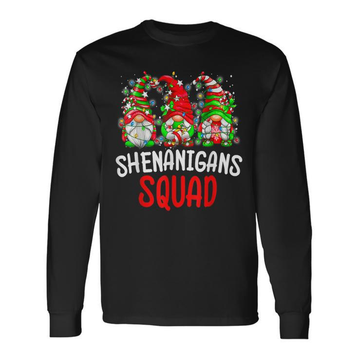 Shenanigans Squad Gnomes Lights Christmas Pajamas Matching V4 Men Women Long Sleeve T-Shirt T-shirt Graphic Print