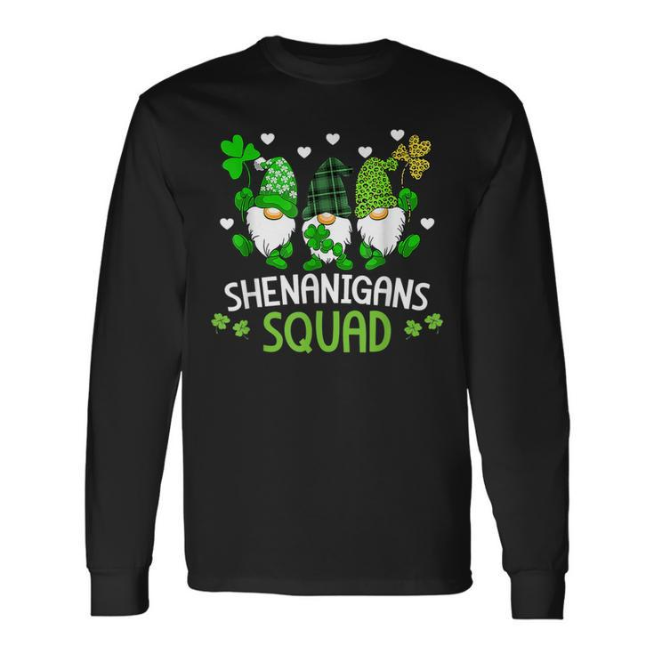 Shenanigans Squad Gnomes Shamrock Happy St Patricks Day Long Sleeve T-Shirt