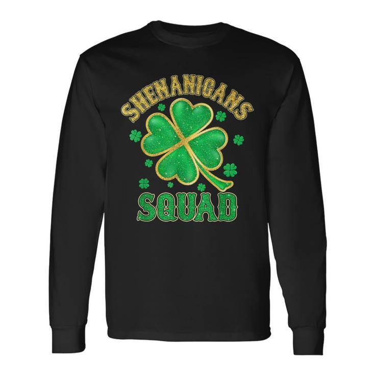 Shenanigans Squad Irish Shamrock St Patricks Day Party Long Sleeve T-Shirt