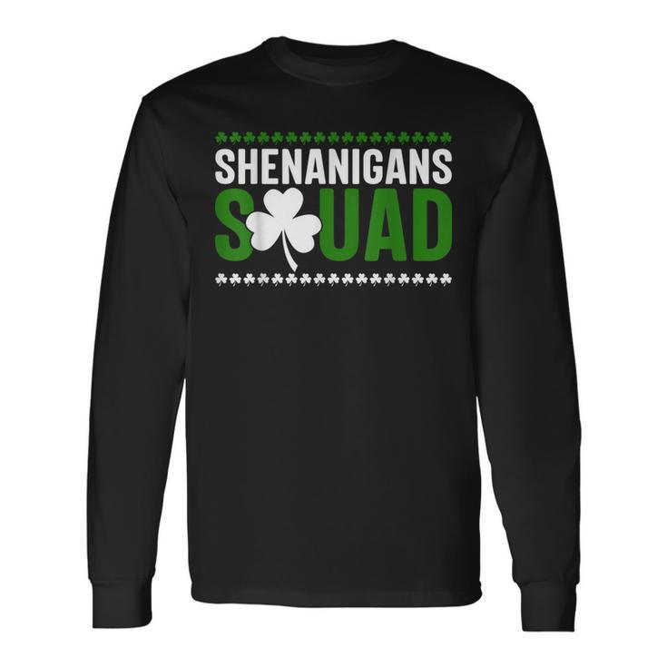 Shenanigans Squad Matching St Patricks Day Irish Leaf Long Sleeve T-Shirt Gifts ideas