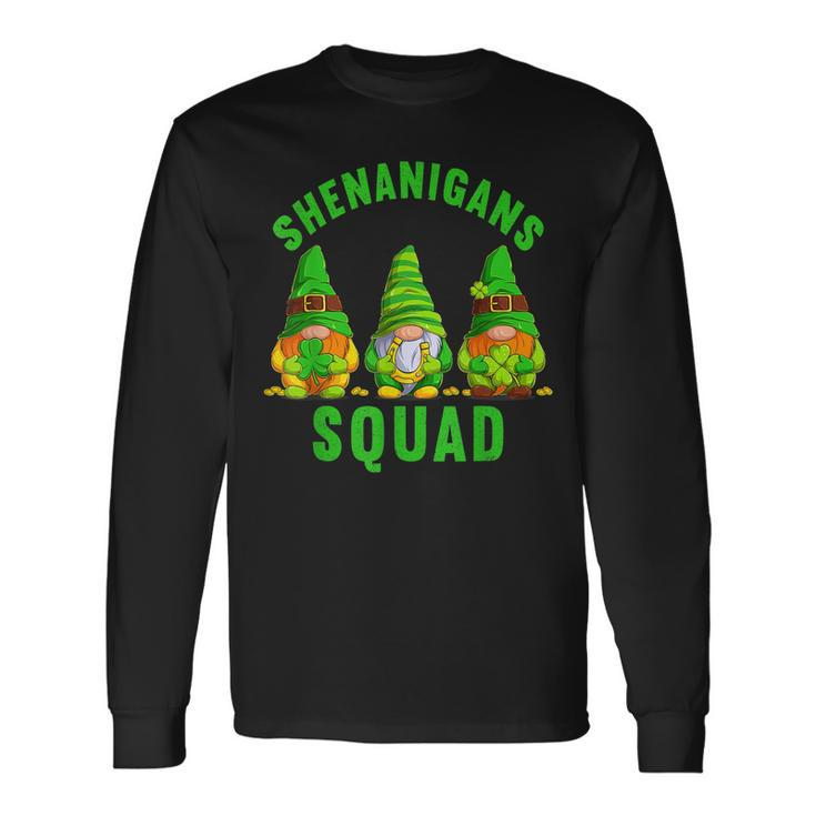 Shenanigans Squad St Patricks Day Gnome Shamrock Irish Long Sleeve T-Shirt