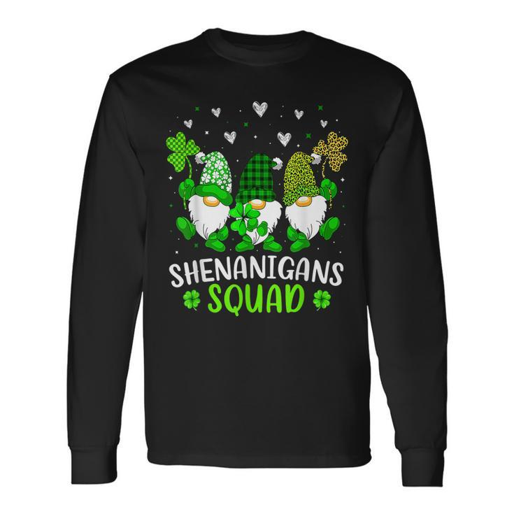 Shenanigans Squad St Patricks Day Gnomes Green Long Sleeve T-Shirt