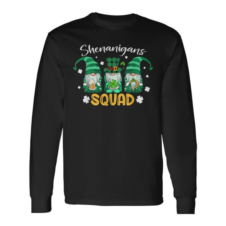 Shenanigans Squad St Patricks Day Gnomes Green Proud Irish V2 Long Sleeve T-Shirt - Thegiftio