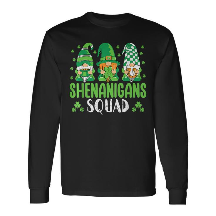 Shenanigans Squad St Patricks Day Gnomes Lover Long Sleeve T-Shirt
