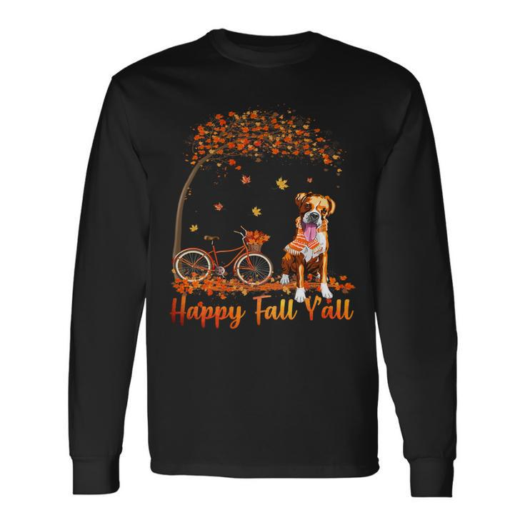 Shih Tzu Dog Autumn Fall Pumpkin Truck Mappe Thanksgiving Long Sleeve T-Shirt