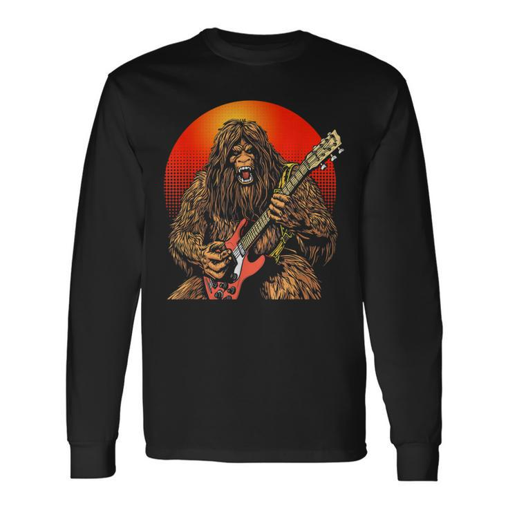 Shredsquatch Bigfoot Heavy Metal Electric Guitar Rock & Roll Long Sleeve T-Shirt T-Shirt