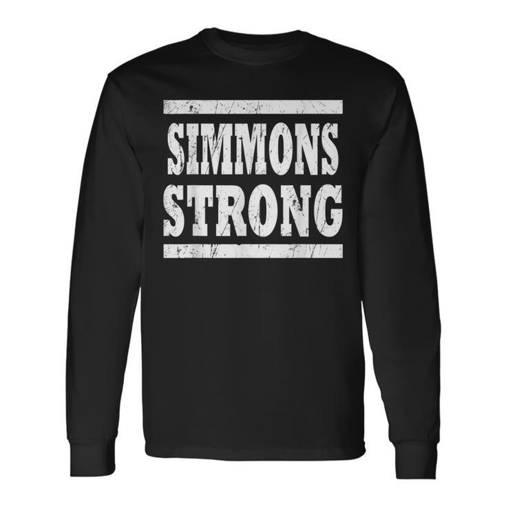 Simmons Strong Squad Reunion Last Name Team Custom Long Sleeve T-Shirt