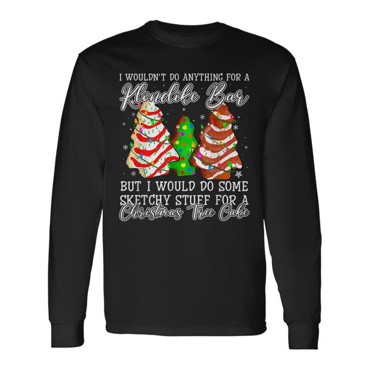 Sketchy Stuff For Some Christmas Tree Cakes Debbie Pajama  V2 Men Women Long Sleeve T-shirt Graphic Print Unisex