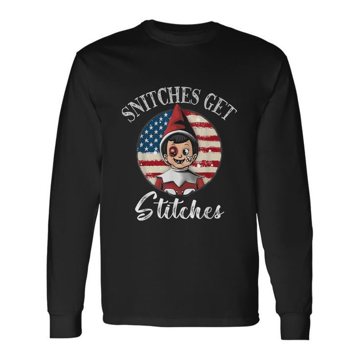 Snitches Get Stitches Elf On A Self Christmas Xmas Holiday V3 Long Sleeve T-Shirt Gifts ideas