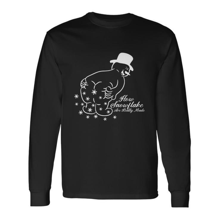 How Snowflakes Are Really Made Snowman Shirt Christmas V2 Long Sleeve T-Shirt Gifts ideas