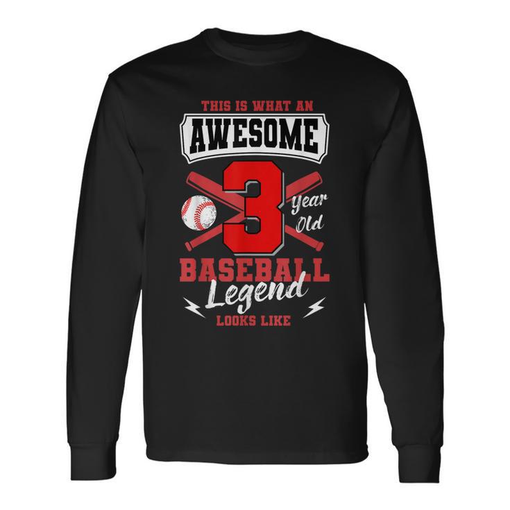 So Sieht Eine Fantastische 3-Jährige Baseball-Legende Aus Langarmshirts Geschenkideen