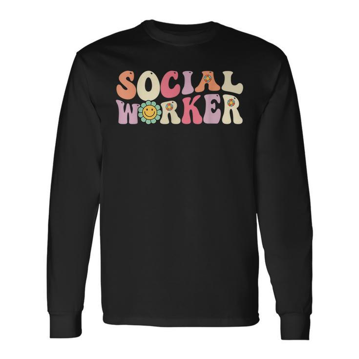 Social Worker Groovy Retro Vintage 60S 70S Long Sleeve T-Shirt