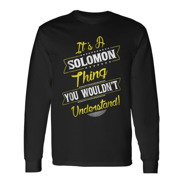 Solomon Thing Name Reunion Surname Tree Long Sleeve T-Shirt