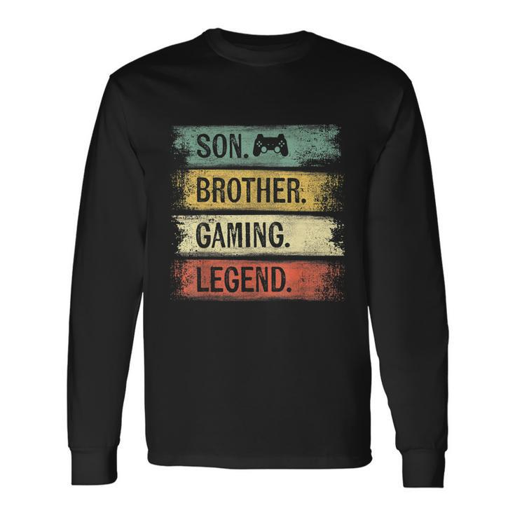 Son Brother Gaming Legend Vintage For Gamer Teen Boys Long Sleeve T-Shirt Gifts ideas