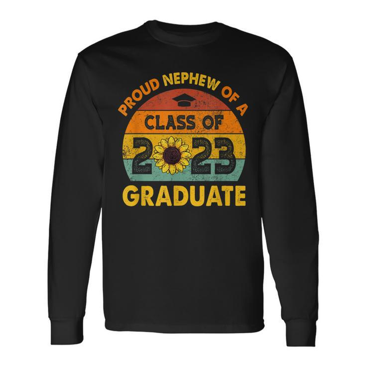 Sonnenblume Senior Proud Neffe Klasse 2023 Graduate Vintage Langarmshirts Geschenkideen