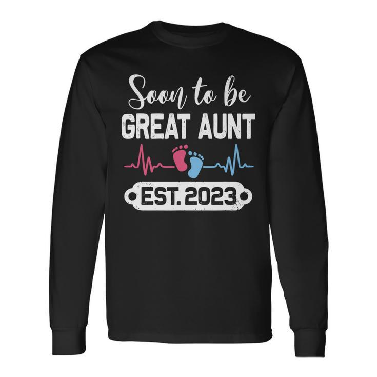 Soon To Be Great Aunt 2023 First Time Great Aunt Long Sleeve T-Shirt