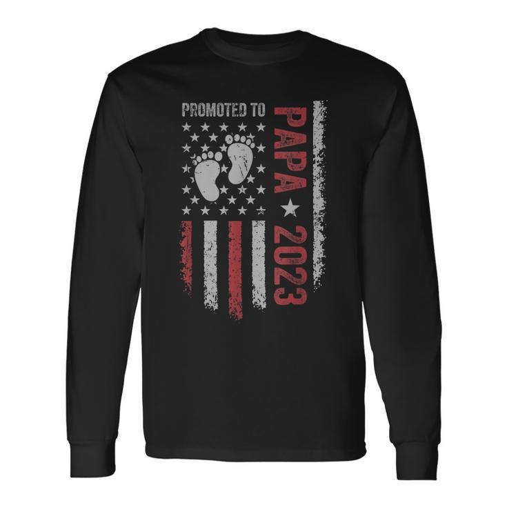 Soon To Be Papa New Dad Promoted To Daddy 2023 Long Sleeve T-Shirt