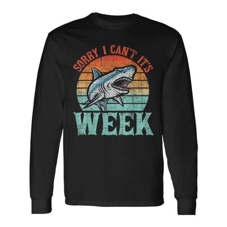 Sorry I Cant Marine Biologist Shark Lovers Wildlife Long Sleeve T-Shirt