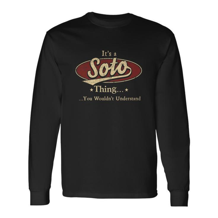 Soto Name Soto Name Crest Long Sleeve T-Shirt