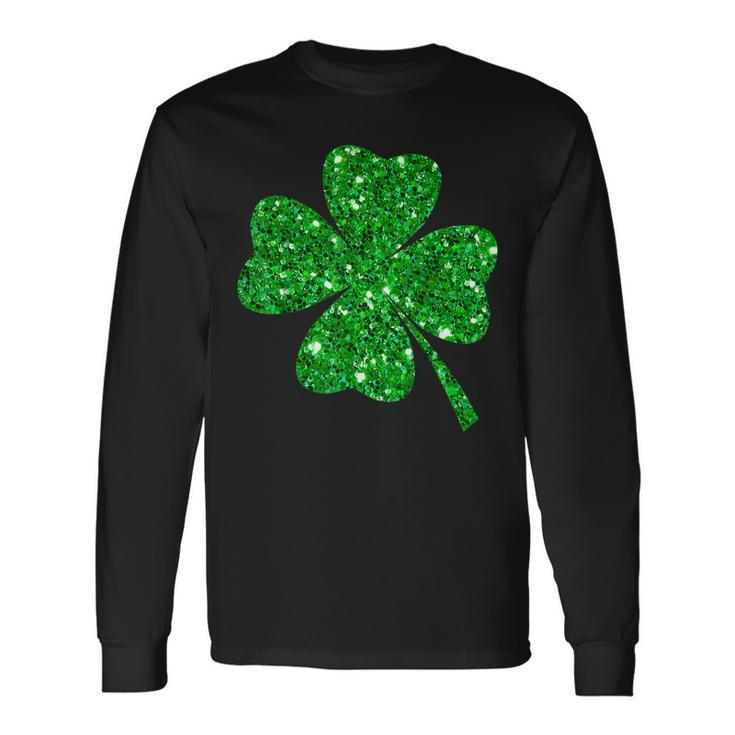 Sparkle Clover Shamrock Irish For St Patricks & Pattys Day Long Sleeve T-Shirt