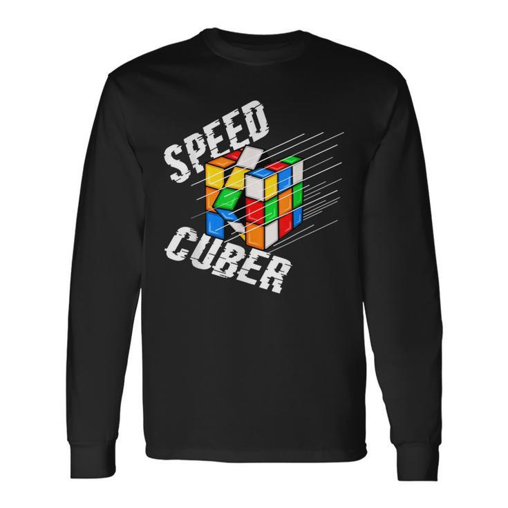 Speed Cuber Speed Cubing Puzzles Cubing Puzzles Long Sleeve T-Shirt