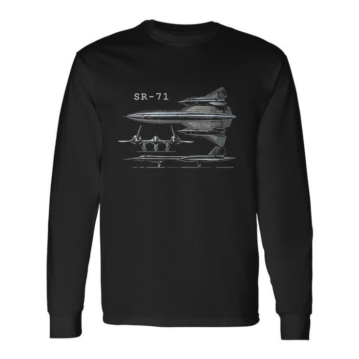 Sr-71 Military Aircraft Men Women Long Sleeve T-Shirt T-shirt Graphic Print