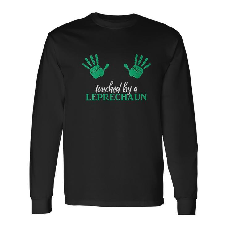 St Patricks Day Clothing For Women Touched By A Leprechaun Men Women Long Sleeve T-Shirt T-shirt Graphic Print
