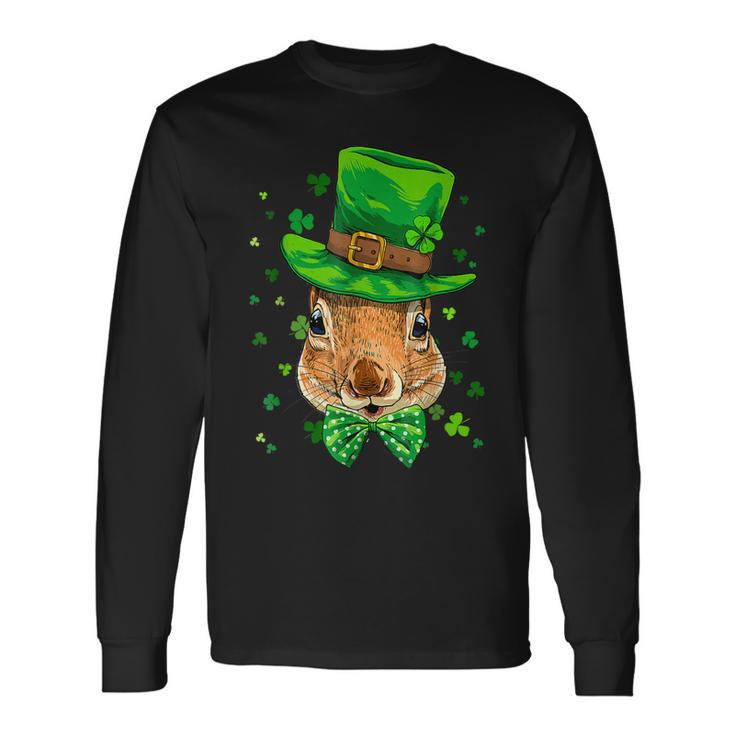 St Patricks Day Leprechaun Squirrel Rodents Shamrock Irish Long Sleeve T-Shirt