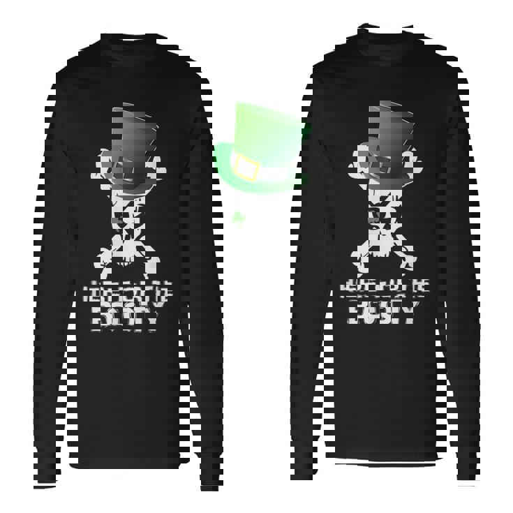 St Patricks Day Pirate Naughty Humor Booty Long Sleeve T-Shirt