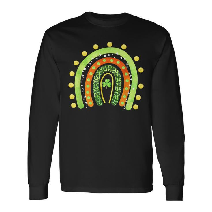St Patricks Day Rainbow Lucky Shamrocks Long Sleeve T-Shirt Gifts ideas