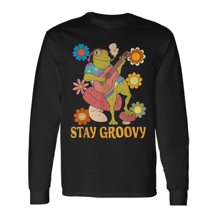 Stay Groovy Frog Hippie Long Sleeve T-Shirt T-Shirt