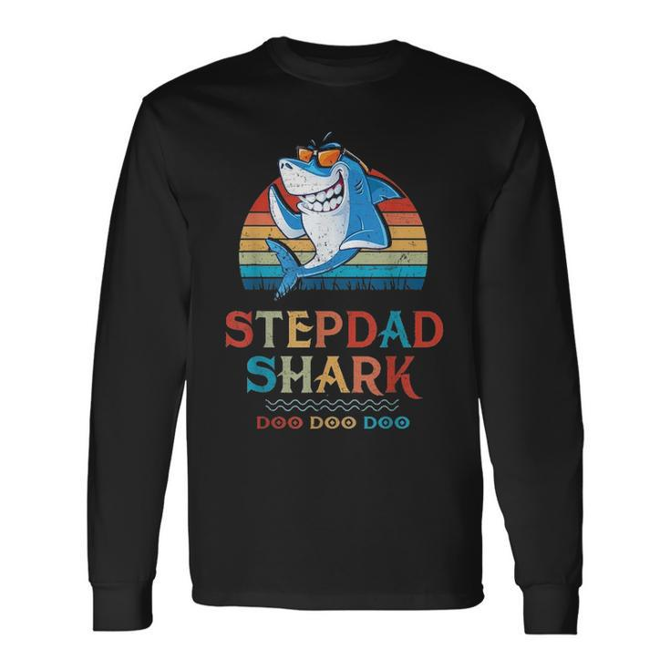 Stepdad Shark Fathers Day V2 Long Sleeve T-Shirt