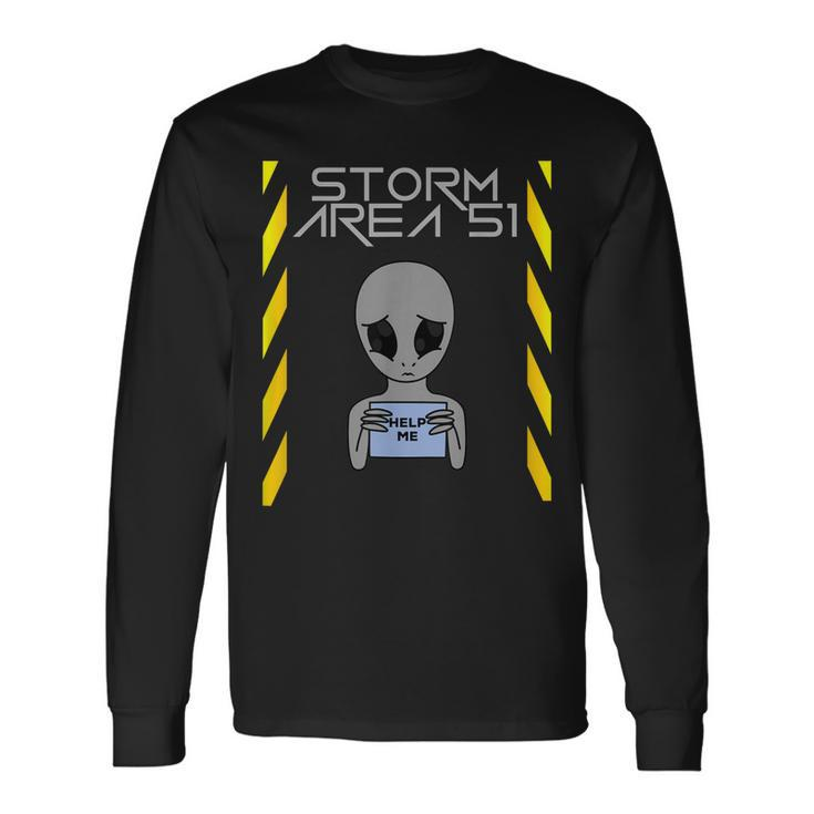 Storm Squad Area 51 Cute Sweet Alien Help Me Adorable Long Sleeve T-Shirt T-Shirt