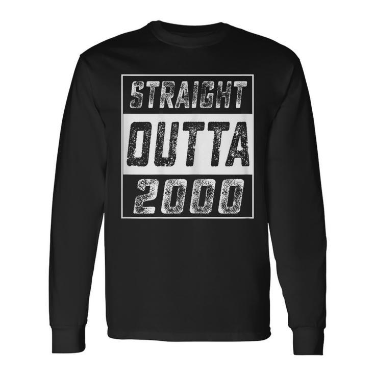 Straight Outta 2000 19Th Years Old Shirt 19 Birthday Long Sleeve T-Shirt