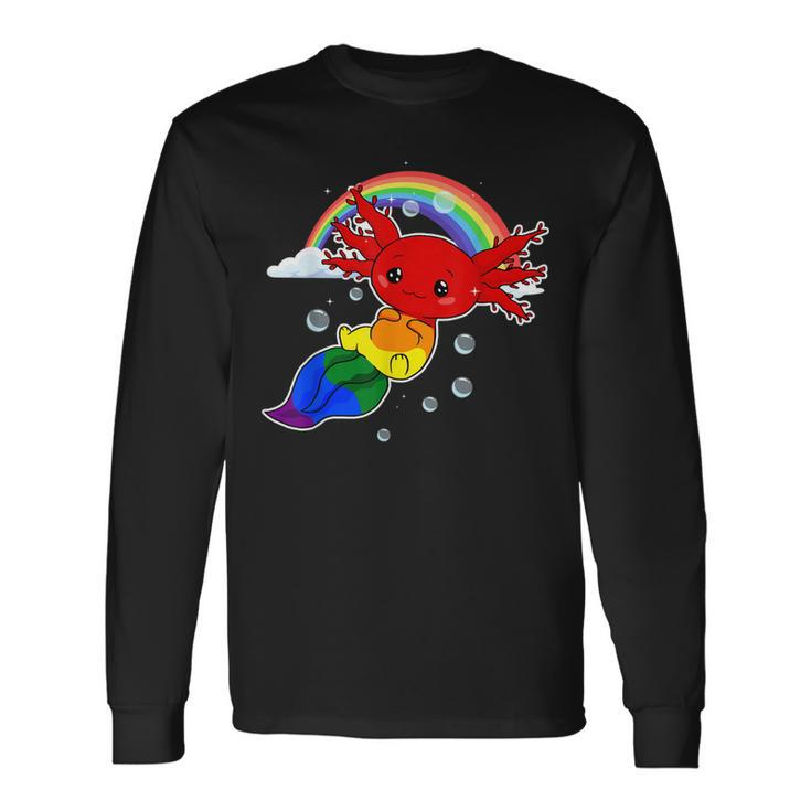 Subtle Gay Pride Flag Axolotl Lgbtq Long Sleeve T-Shirt T-Shirt