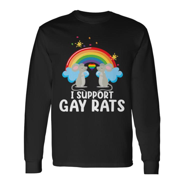 Support Gay Rats Lesbian Lgbtq Pride Month Support Graphic Long Sleeve T-Shirt T-Shirt