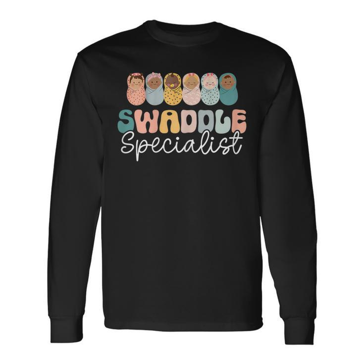 Swaddle Specialist Nicu Nurse Saying Groovy Mom Baby Long Sleeve T-Shirt T-Shirt Gifts ideas