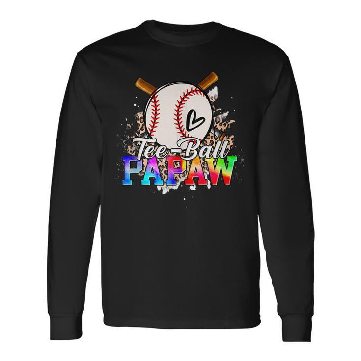 T- Ball Papaw Leopard Baseball Happy Fathers Day Long Sleeve T-Shirt