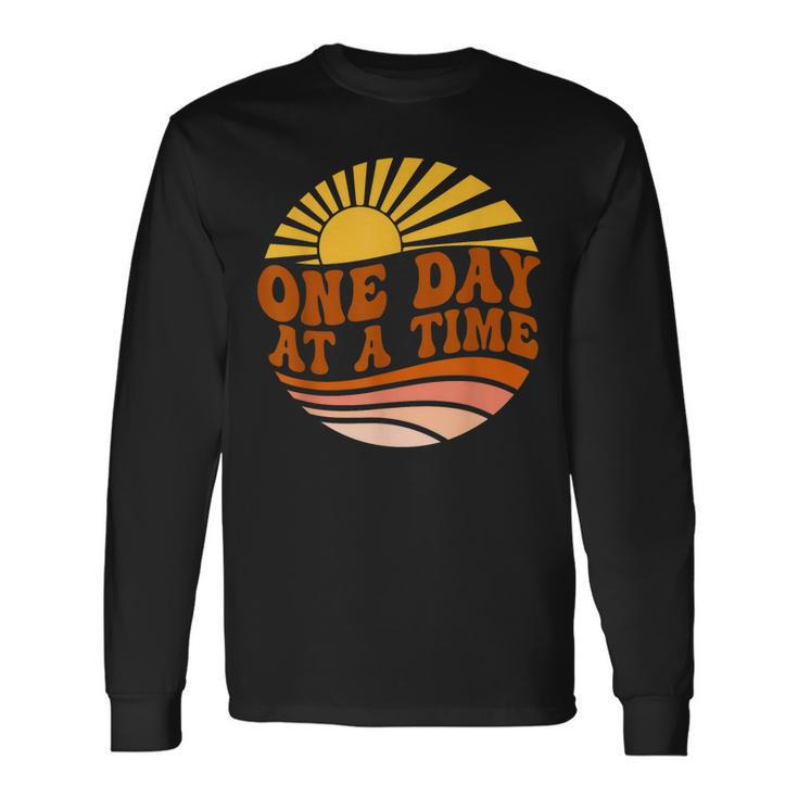 Mental Health Awareness One Day At A Time Retro Sunshine Long Sleeve T-Shirt T-Shirt