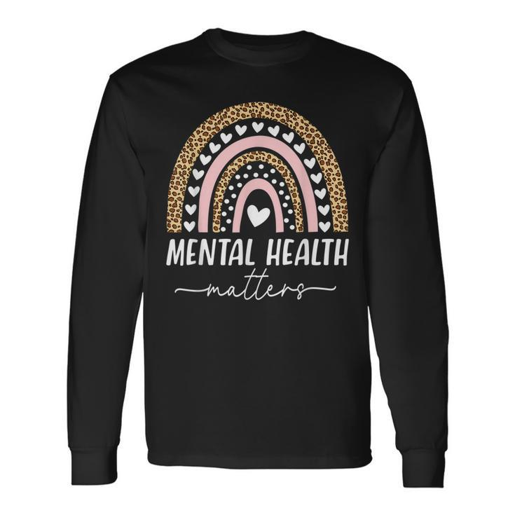 Mental Health Matters Human Brain Illness Awareness Rainbow Long Sleeve T-Shirt T-Shirt