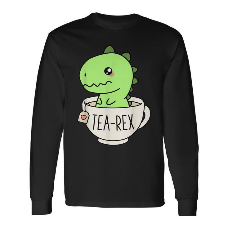Tea-Rex Cute T-Rex Dinosaur Kawaii Dino Pun Long Sleeve T-Shirt T-Shirt