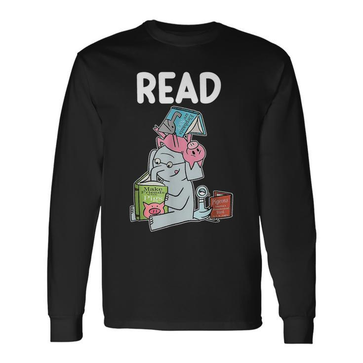 Teacher Library Read Book Club Piggie Elephant Pigeons V3 Men Women Long Sleeve T-Shirt T-shirt Graphic Print - Thegiftio