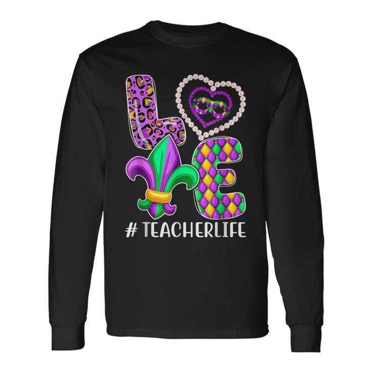 Teacher Mardi Gras Matching Outfit V3 Long Sleeve T-Shirt