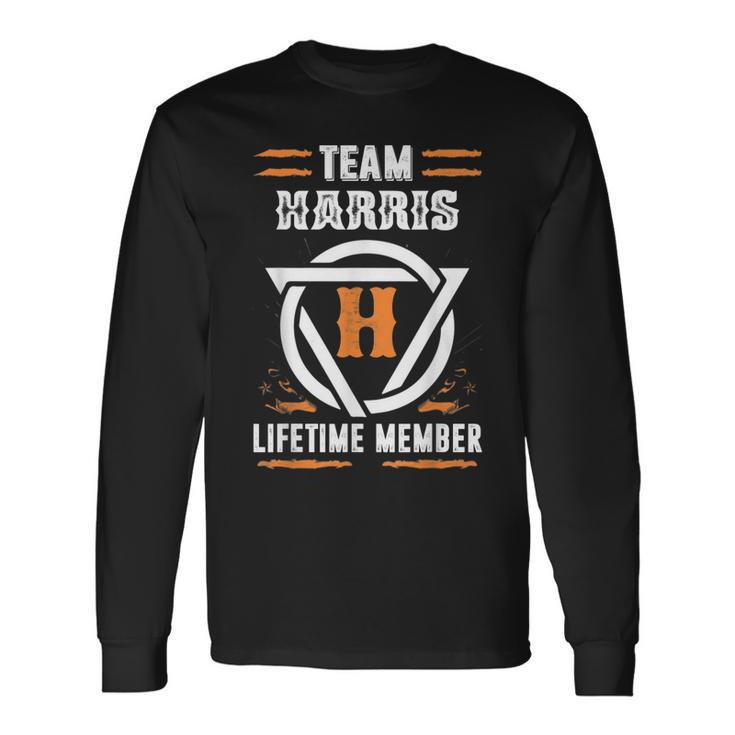 Team Harris Lifetime Member Gift For Surname Last Name  Men Women Long Sleeve T-shirt Graphic Print Unisex