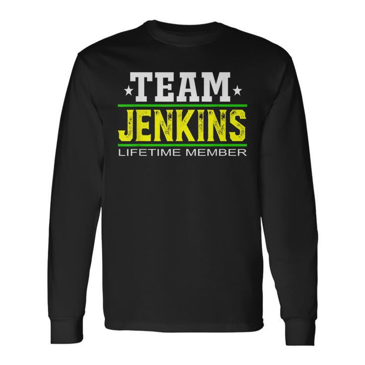 Team Jenkins Lifetime Member Surname Last Name Tree Reunion  Men Women Long Sleeve T-shirt Graphic Print Unisex