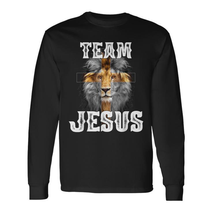 Team Jesus Lion Judah Jesus Cross Lovers Christian Faith Long Sleeve T-Shirt Gifts ideas